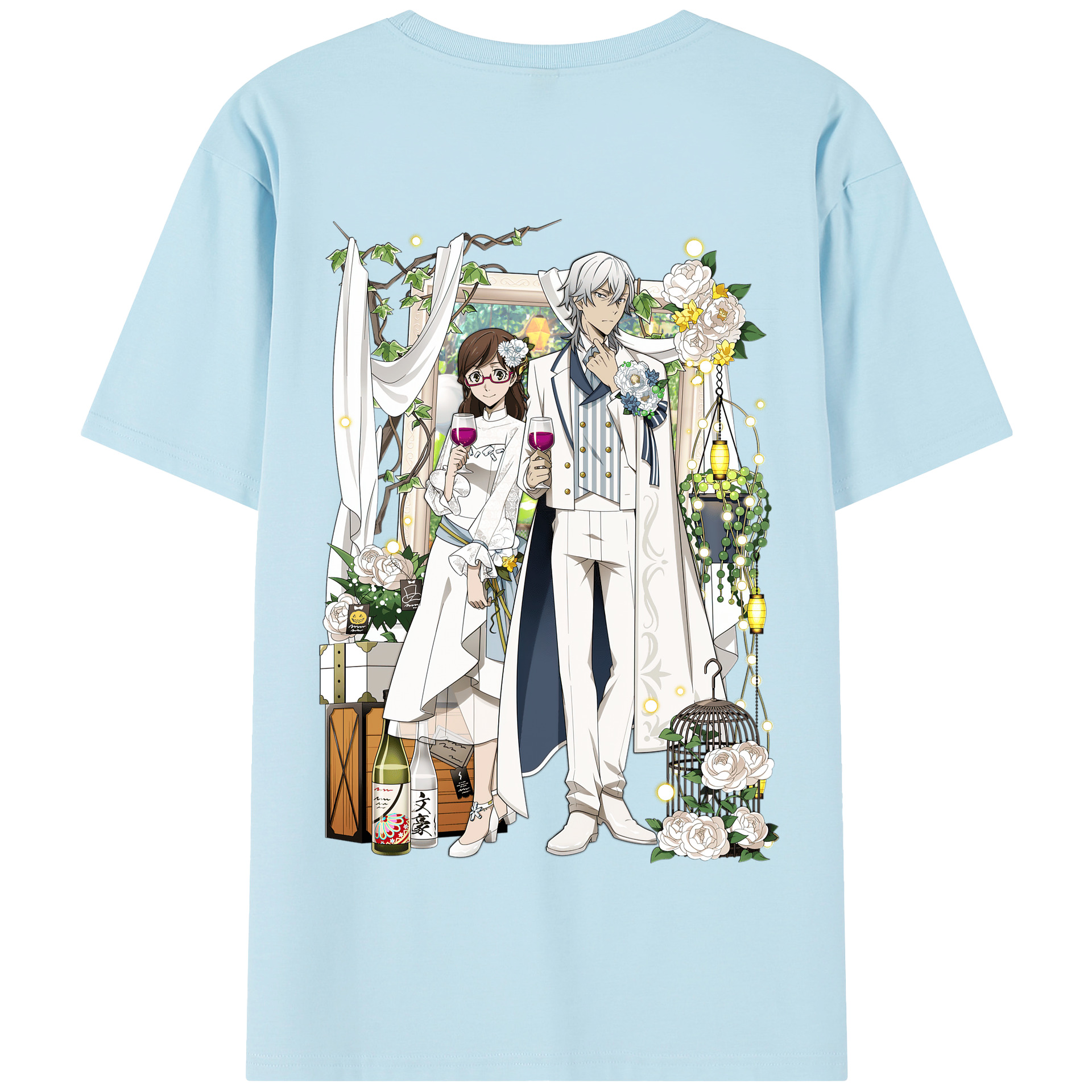 （画像用） 文豪ストレイドッグス Bungo Stray Dogs 綿100％半袖Tシャツ（背面プリント）